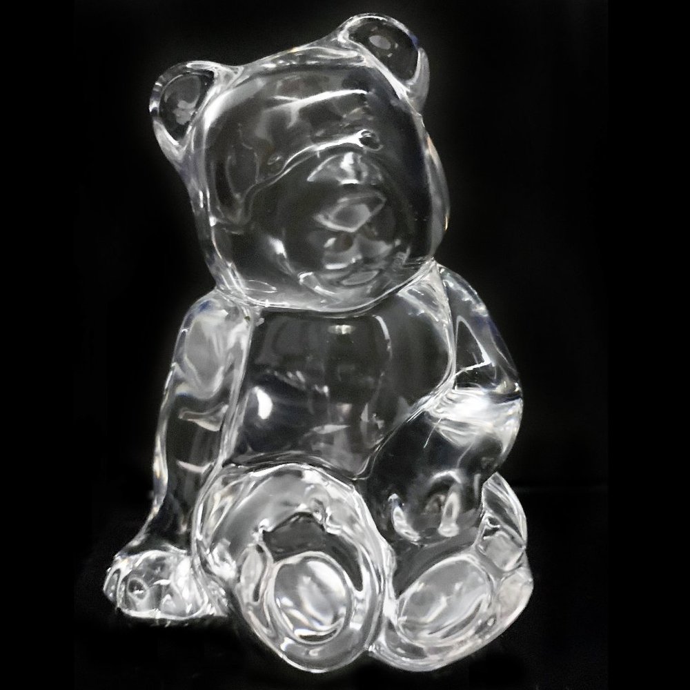 RCR ROYAL CRYSTAL ROCK Teddy Bear Crystal Art Glass Figurine Made in Italy